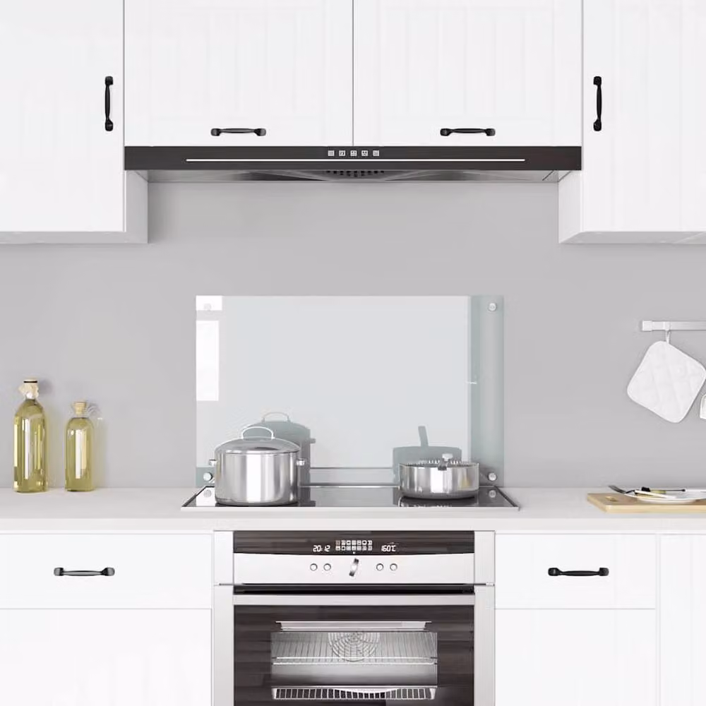 Berkfield Home Transparent Tempered Glass Kitchen Backsplash, W: 80 cm, H: 50 cm – 2