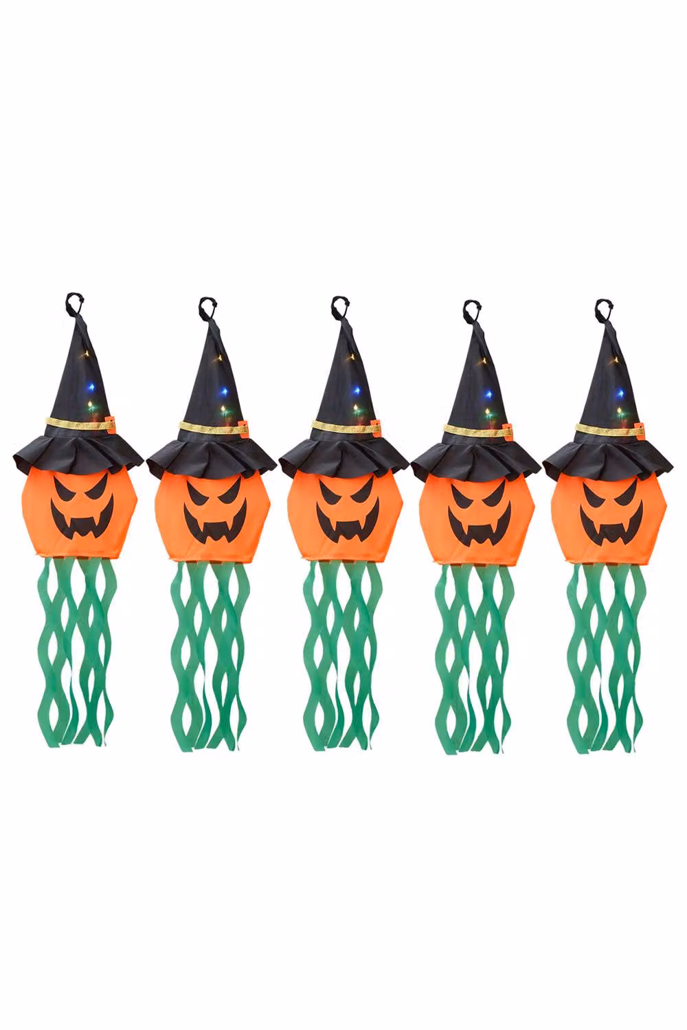 Garden Sanctuary 5-Piece Halloween Tabletop Decorations with LED Lights, Ghost and Pumpkins in Multicolour – 3