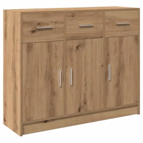 vidaXL Artisan Oak Sideboard in Brown, W/D/H: 91 x 28 x 75 cm