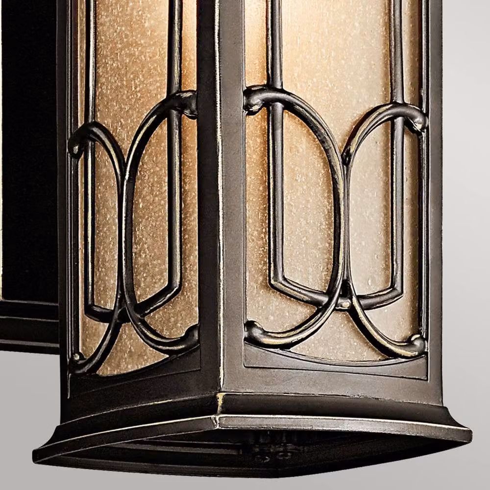 Netlighting Franceasi Outdoor Small Wall Lantern Light in Olde Bronze and Brown, IP44, E27 – 3