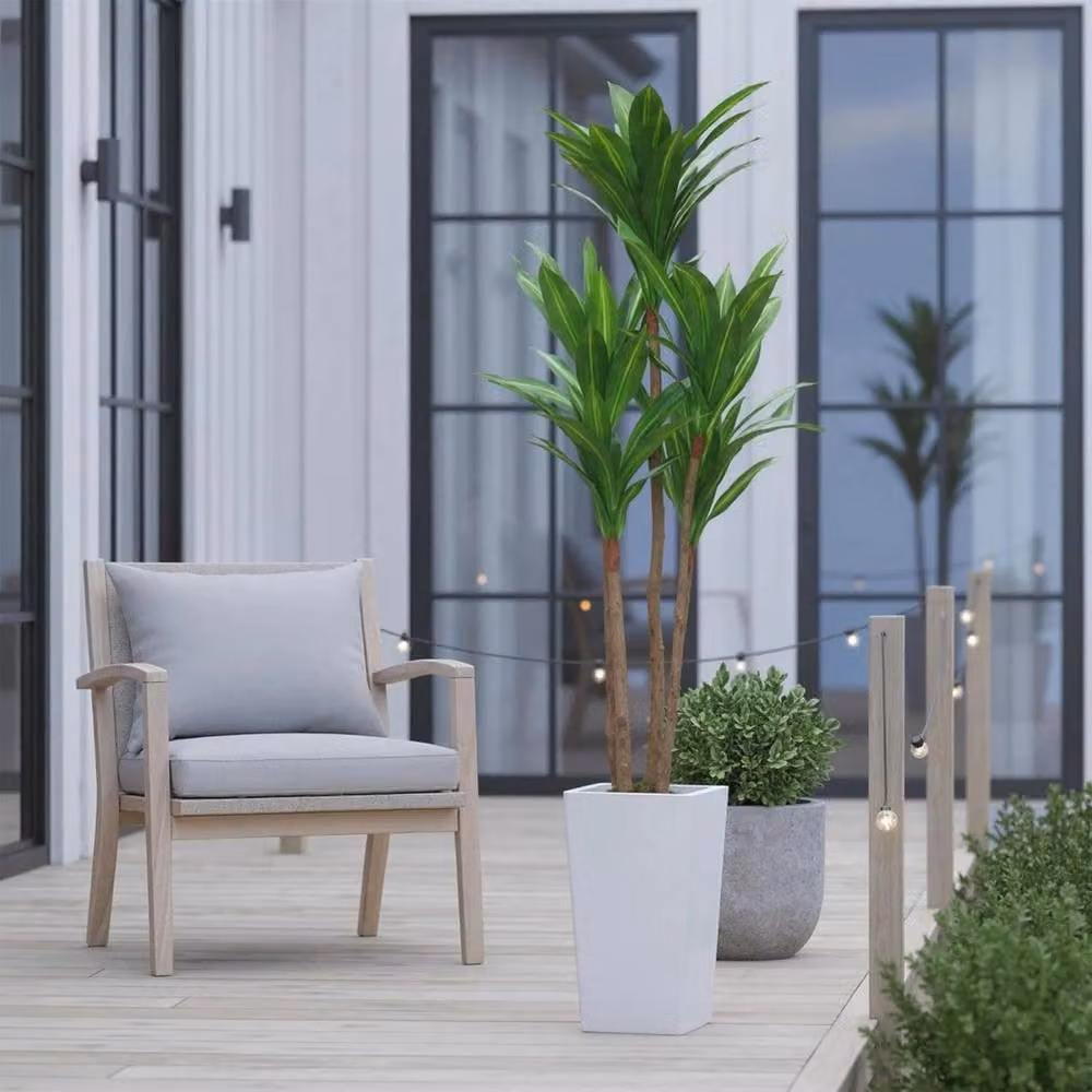 VOGREX Artificial Brazilian Wood Tree in Green Concrete Pot – 5