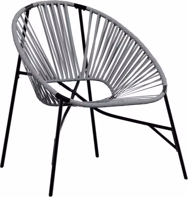 Berkfield Home Garden Egg Chair in Black and Grey Poly Rattan with Metal Frame