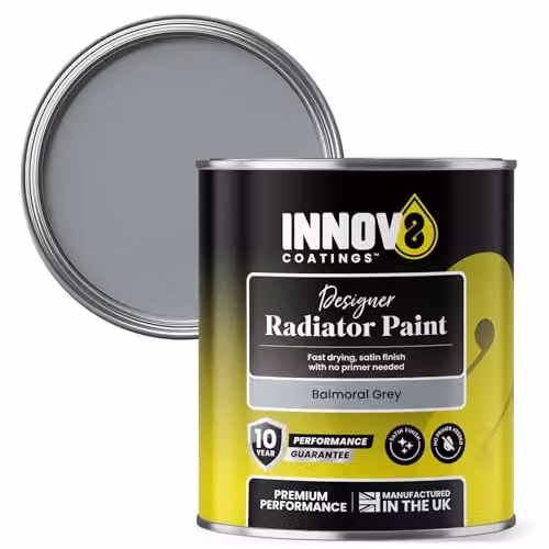 Innov8 Coatings Radiator Paint, Balmoral Grey, Satin, 0.75 l