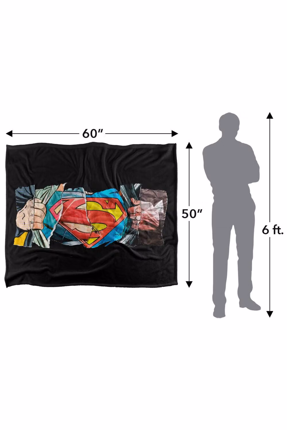 Warner Bros. Superman Super Reveal Silky Touch Super Soft Fleece Throw Blanket, Multicolour, W: 127 cm x L: 152.4 cm – 8