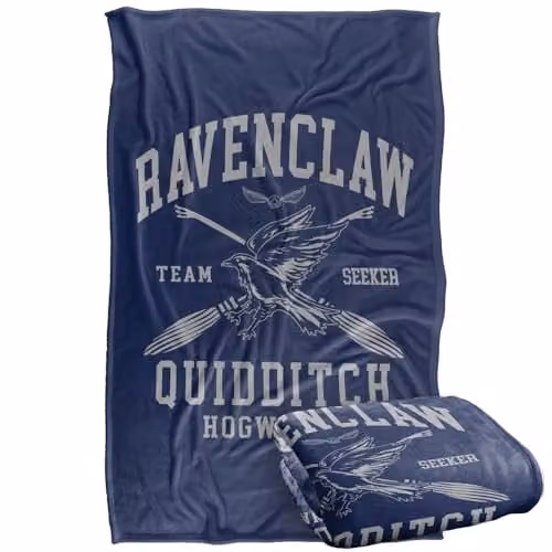 Warner Bros. Harry Potter Ravenclaw Quidditch Arch Super Soft Fleece Throw Blanket, Multicolour, W: 91.44 cm, L: 147 cm