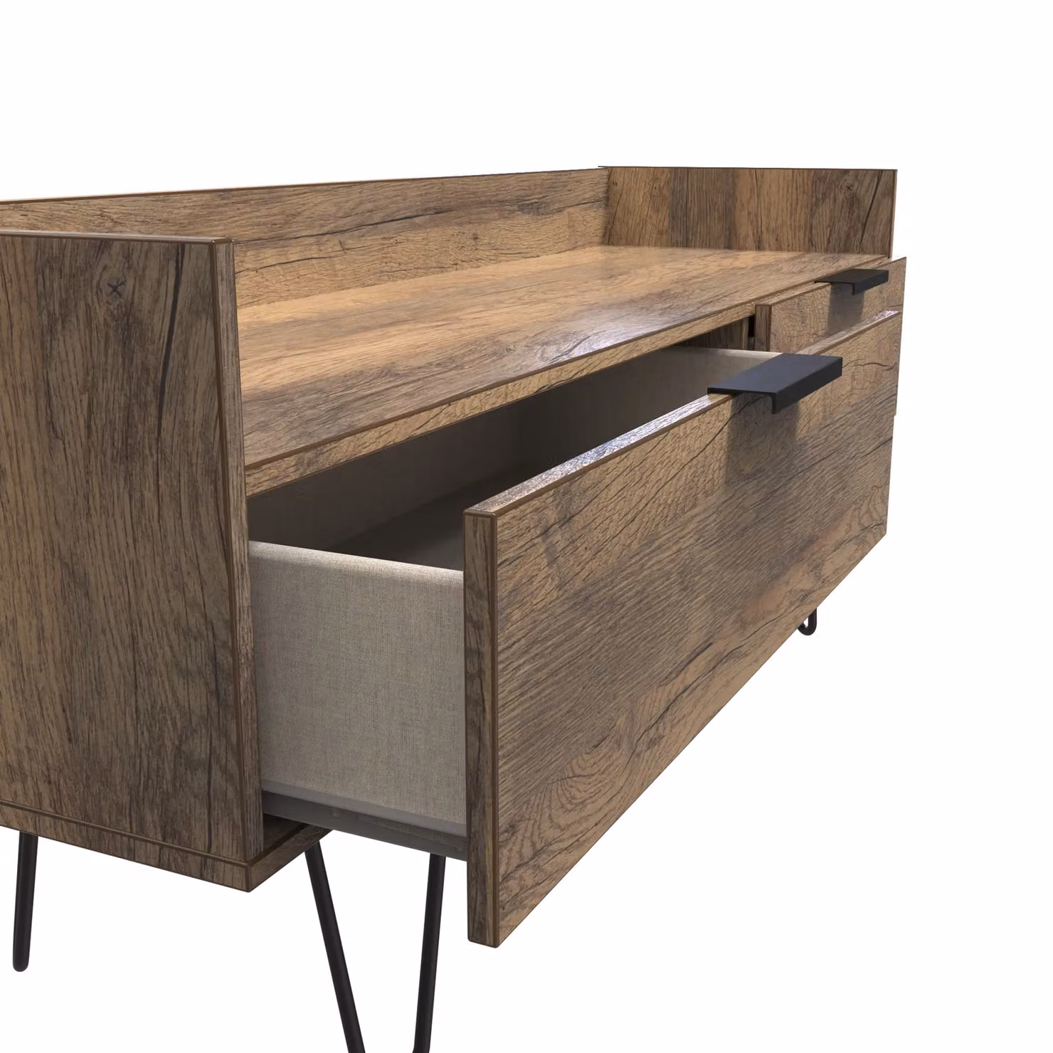 Ready Assembled 2 U Fuji 2 Drawer TV Unit in Dark Brown – 3