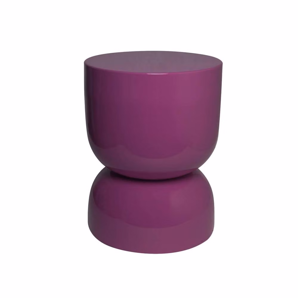 sweeek Round Metal Coffee Table, Side Table or Bedside Table with Glossy Finish in Purple, W/D/H: 42 x 42 x 75 cm – 2