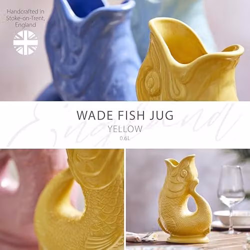 Tower Wade Fish Ceramic Jug, Yellow, 0.6 l – 3
