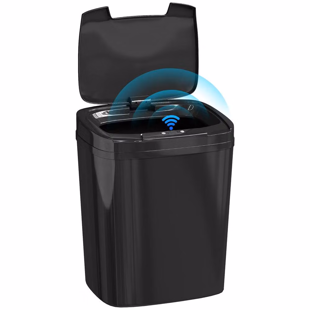 STILVORA 15L Sensor Bin in Black with Touchless and Manual Opening and Fingerprint-Proof Finish – 4
