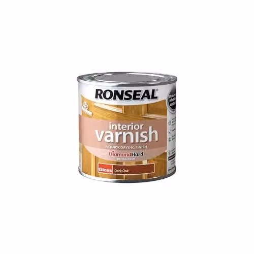 Ronseal Quick Dry Gloss Interior Wood Varnish, Brown, 250ml