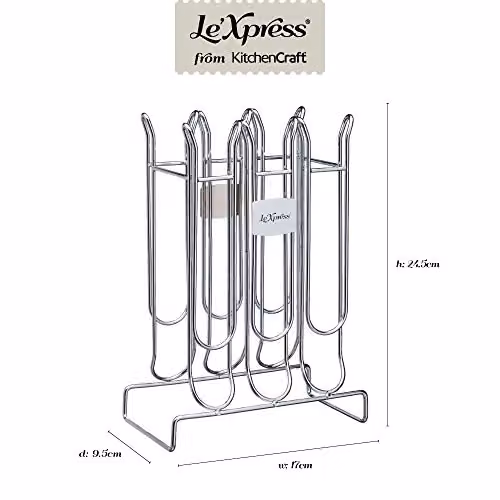 KitchenCraft Le'Xpress Nespresso Coffee Pod Holder, Silver Metal, W: 17 cm, D: 9.5 cm, H: 24.5 cm – 2