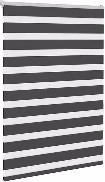 Berkfield Home Elegant Zebra Blind in Black Polyester, W: 95 cm, H: 150 cm – 1
