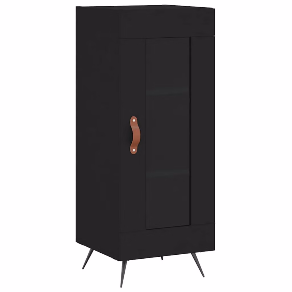 Berkfield Home Black Matt Sideboard in Engineered Wood W/D/H: 34.5 x 34 x 90 cm – 2