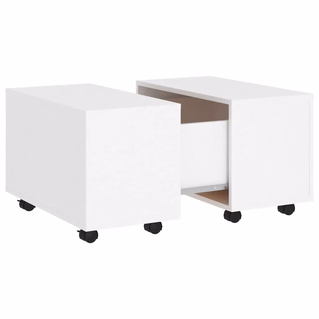 Berkfield Home White Square Coffee Table in Composite Wood W/D/H: 60 x 60 x 38 cm – 2