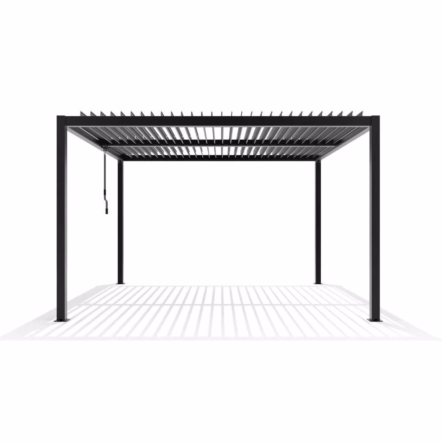 Primrose Living Deluxe Charcoal Veranda with Louvered Shutter Roof in Dark Grey, W: 400 cm, D: 300 cm, H: 230.6 cm – 3