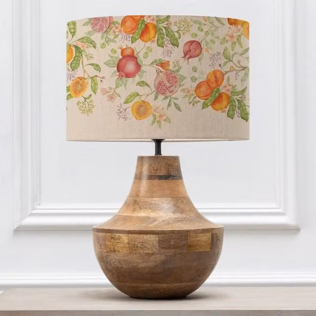 Voyage Maison Leven Table Lamp with Shrubbery Fruits Eva Lampshade in Gold and Multicolour