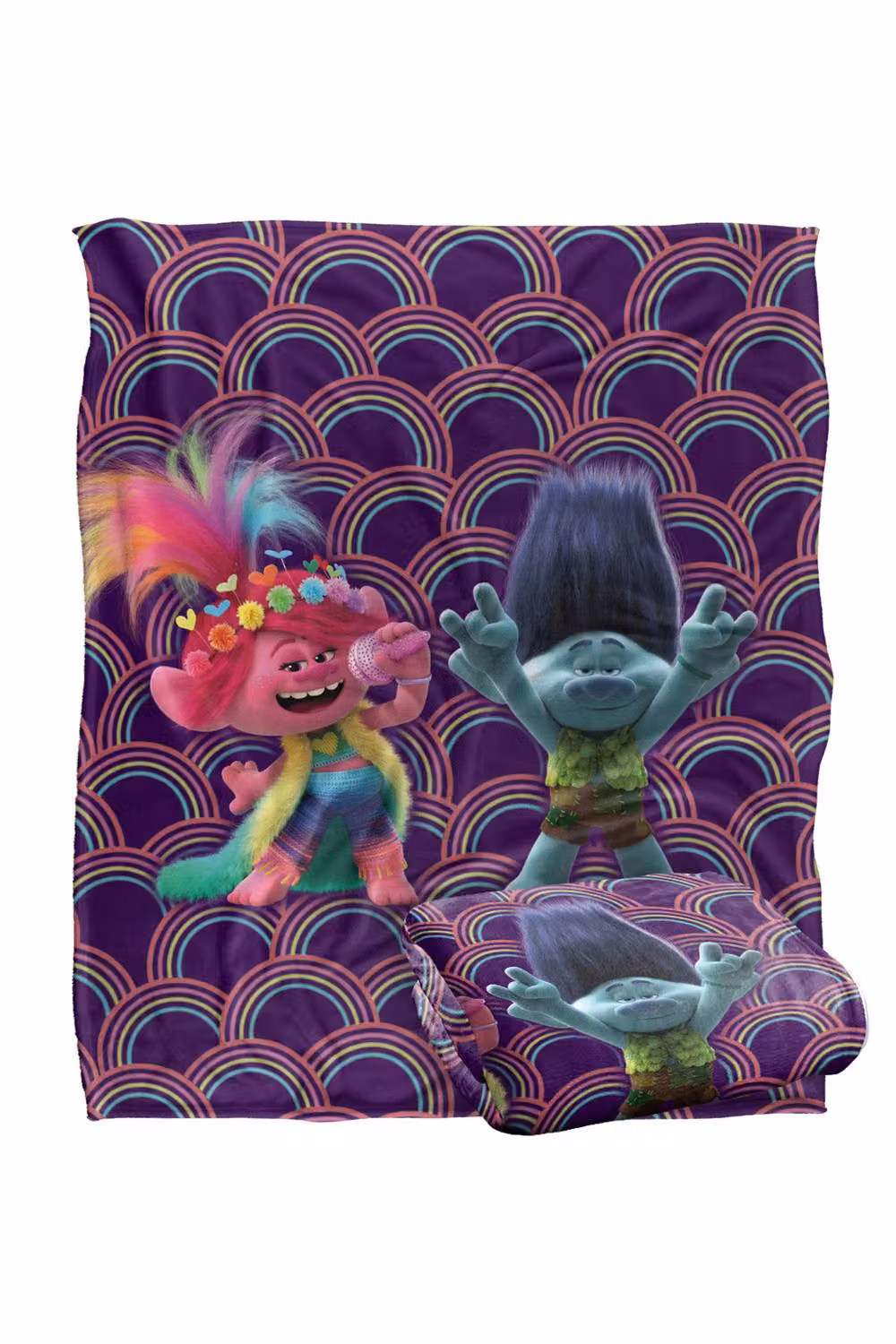 DreamWorks Trolls Fluffy Throw Blanket, Multicolour, W: 152 cm, D: 127 cm – 2