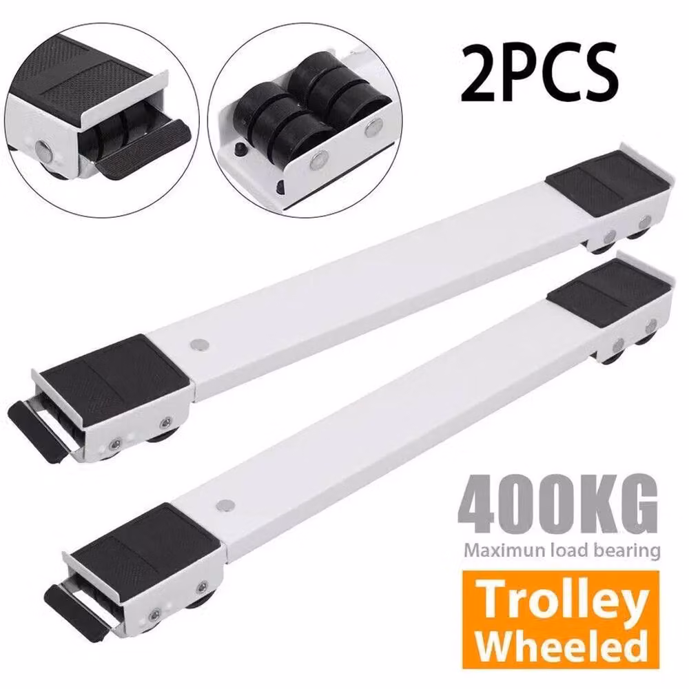VOGREX 2-Piece Heavy Duty Steel Appliance Rollers for Washer and Dryer in Silver – 2