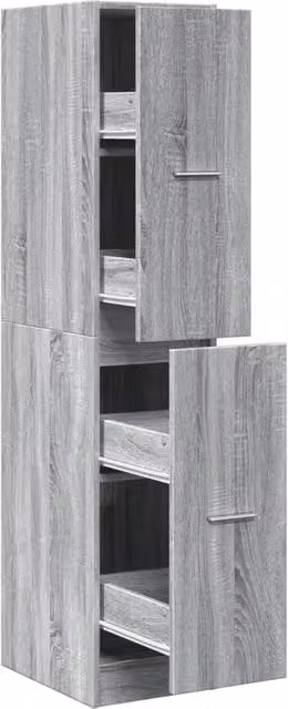 Berkfield Home Apothecary Cabinet in Grey Sonoma, W: 30 cm, D: 41 cm, H: 144.5 cm