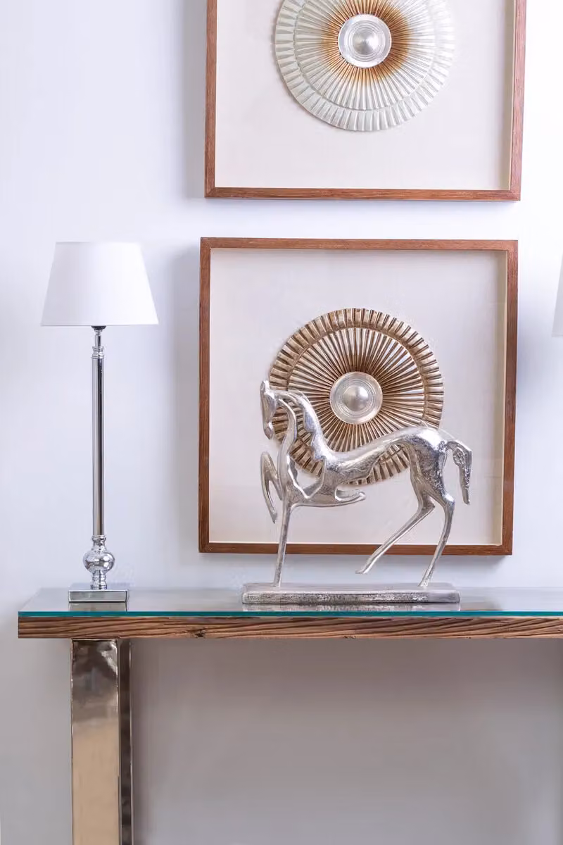 Orsina Table Lamp by Interiors by Premier with White Fabric Shade and Metal Base – 2
