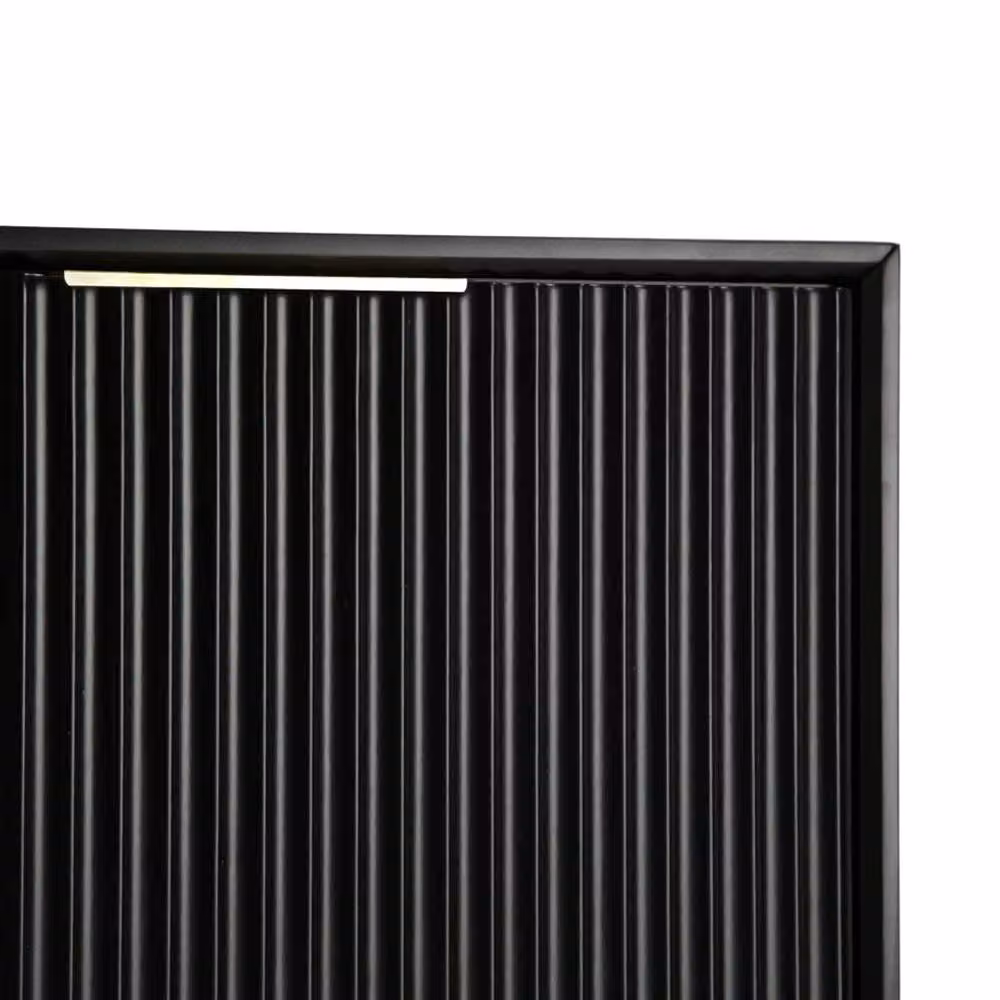 Home Garden Direct Monza 3 Door Sideboard in Black with Fluted Detailing and Mid-Century Design – 5