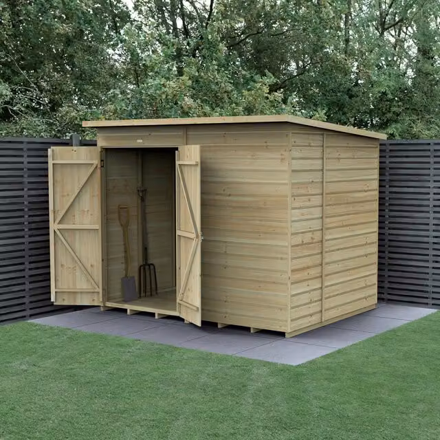 Beckwood Forest Garden Pent Wood Shed in Brown