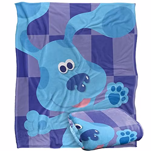 LOGOVISION Blue's Clues Super Soft Fleece Throw Blanket, Blue and White, W/D/H: 152 x 127 cm