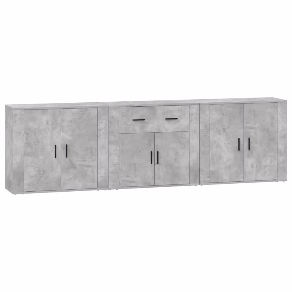 Berkfield Home 3-Piece Sideboard Set in Concrete Grey Matt Engineered Wood – 2