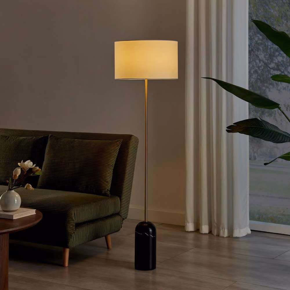 FurnitureboxUK Joceline Modern Black Marble and Brass Standing Floor Lamp – 2