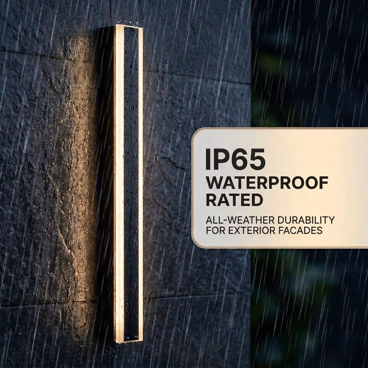ENER-J Modern Outdoor LED Wall Light, 24W, IP65 Waterproof, CCT Colour Changing and Dimmable with Remote Control, Black, W: 100 cm – 9