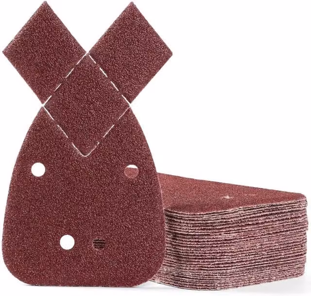 Garden Mile 40 Piece Red Tear Off Detail Sander Sanding Sheets for Wood and Metal