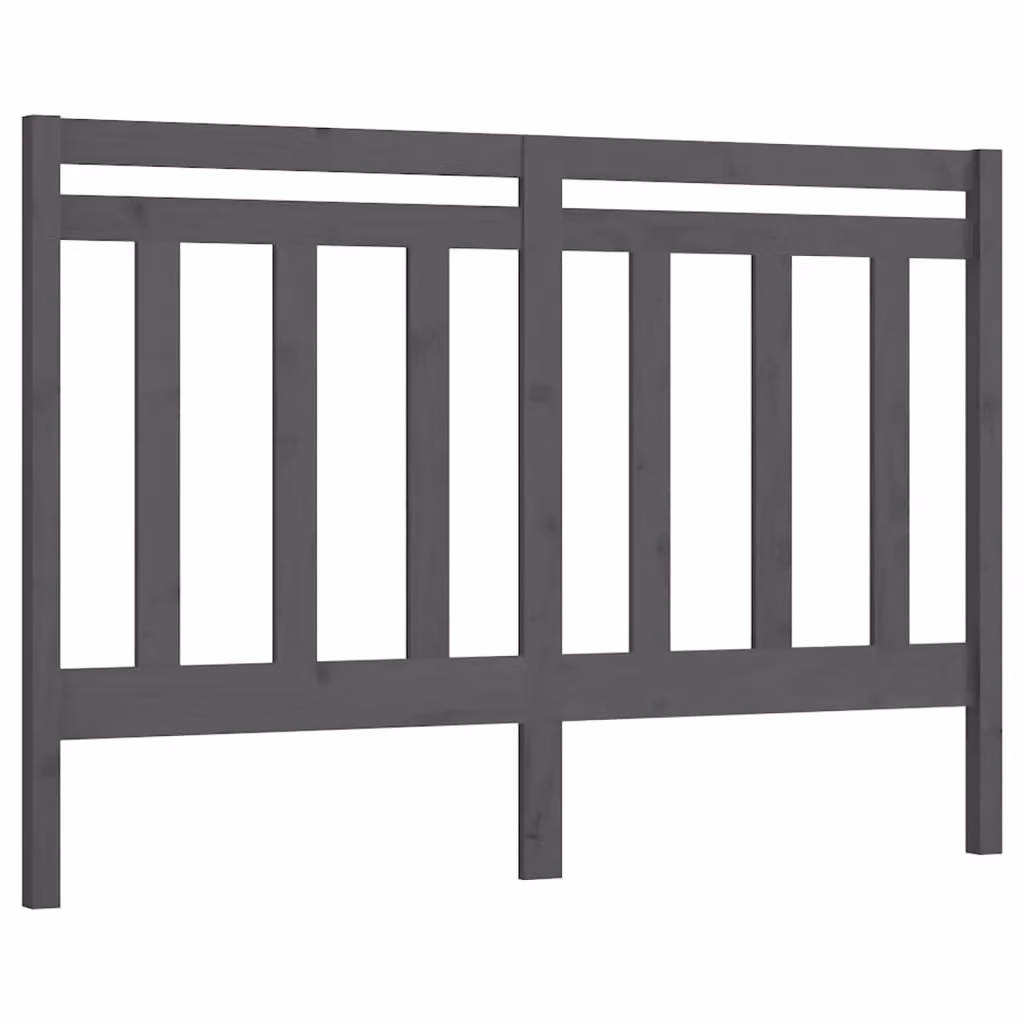 Berkfield Home Grey Solid Wood Pine Bed Headboard, W: 146 cm, D: 4 cm, H: 100 cm – 2