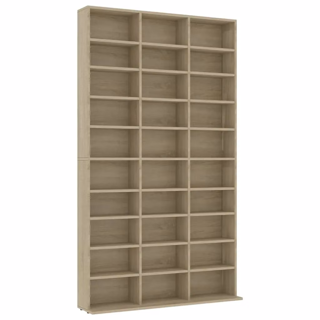 Berkfield Home CD Cabinet in Sonoma Oak Brown, W/D/H: 102 x 16 x 177.5 cm – 2