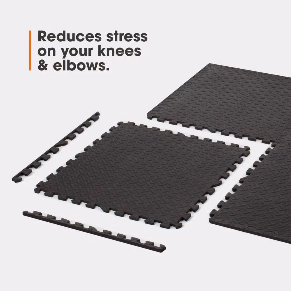 Kelvenix Structure Fitness EVA Foam Gym Flooring Mats in Black, W: 52 cm, L: 1000 cm – 3
