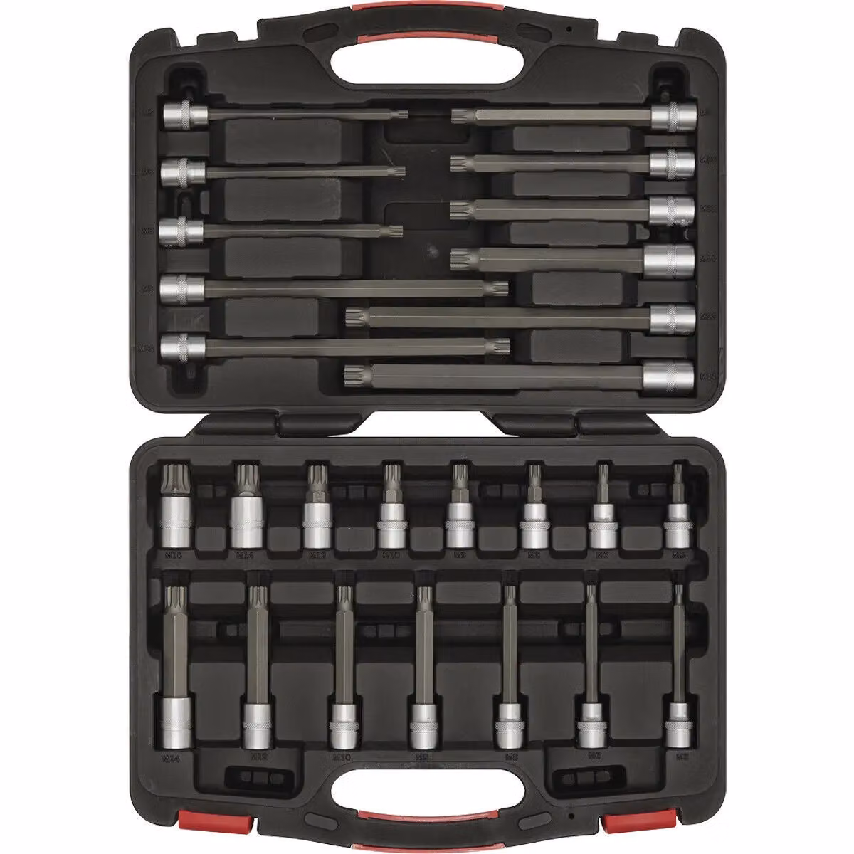 Loops 26 Piece Spline Bit Set with 3/8 inch Square Drive, 200mm Long, S2 Steel, Silver – 4