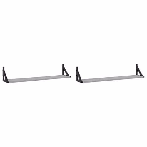 vidaXL Wall Shelves 2 Pieces in Grey, W/D/H: 80 x 15 x 15.5 cm