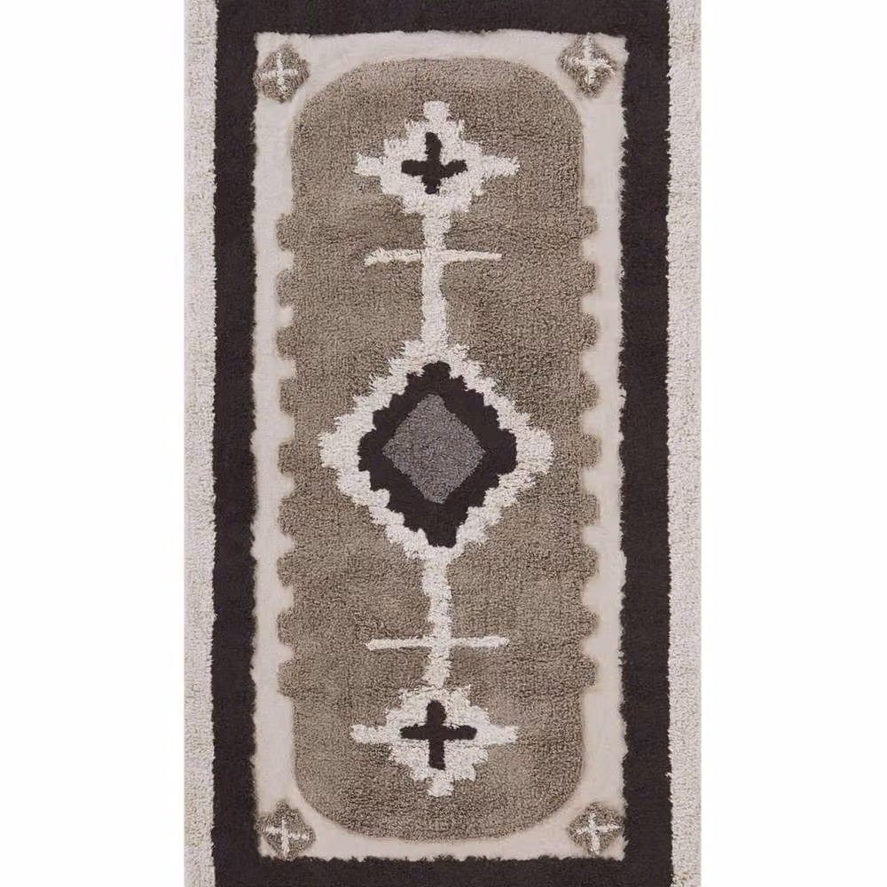 Wyld and Coco Beige Cotton Hand-Tufted Abstract Area Rug with Fringes W: 80 cm, L: 150 cm – 2