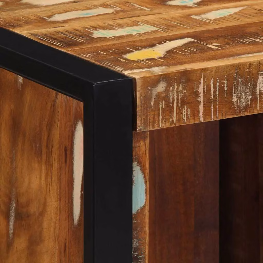 Berkfield Home Multicolour Reclaimed Solid Wood Bedside Cabinet W/D/H: 40 x 35 x 40 cm – 5