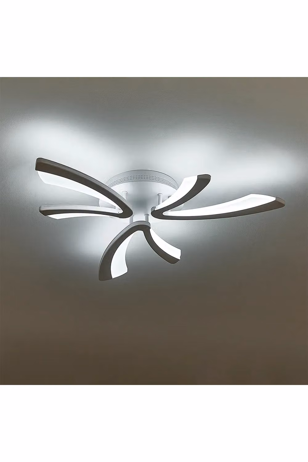 Living and Home Modern Art Flower Flush Mount Ceiling Light in White – 4