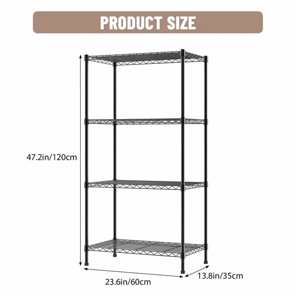 EONLION 4 Tier Metal Garage Shelving Storage Unit in Black – 2