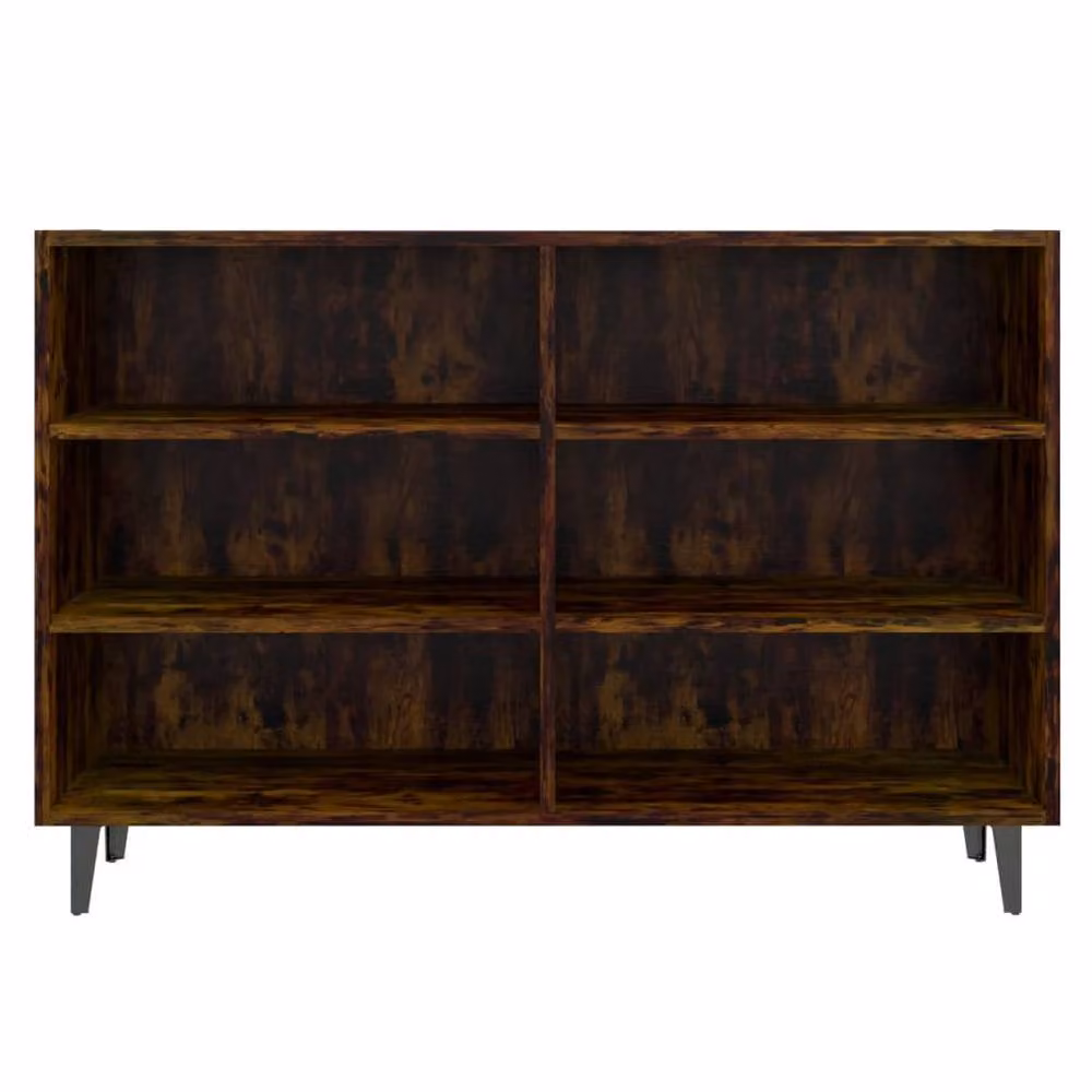 Berkfield Home Industrial Sideboard in Smoked Oak and Brown, W/D/H: 103.5 x 35 x 70 cm – 4