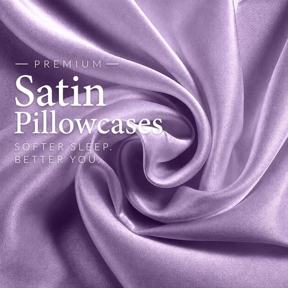 Pamposh Set of 6 Luxury Mako Satin Silk Pillowcases in Purple – 2