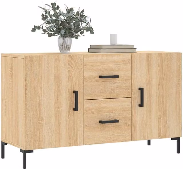 Berkfield Home Sonoma Oak Sideboard in Light Brown, W/D/H: 100 x 36 x 60 cm