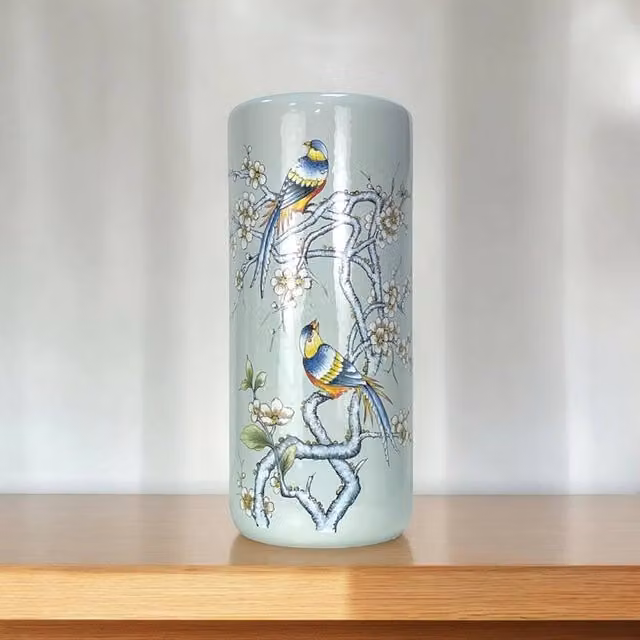 Minster Ceramic Umbrella Stand in Blue, W/D/H: 20 x 20 x 46 cm