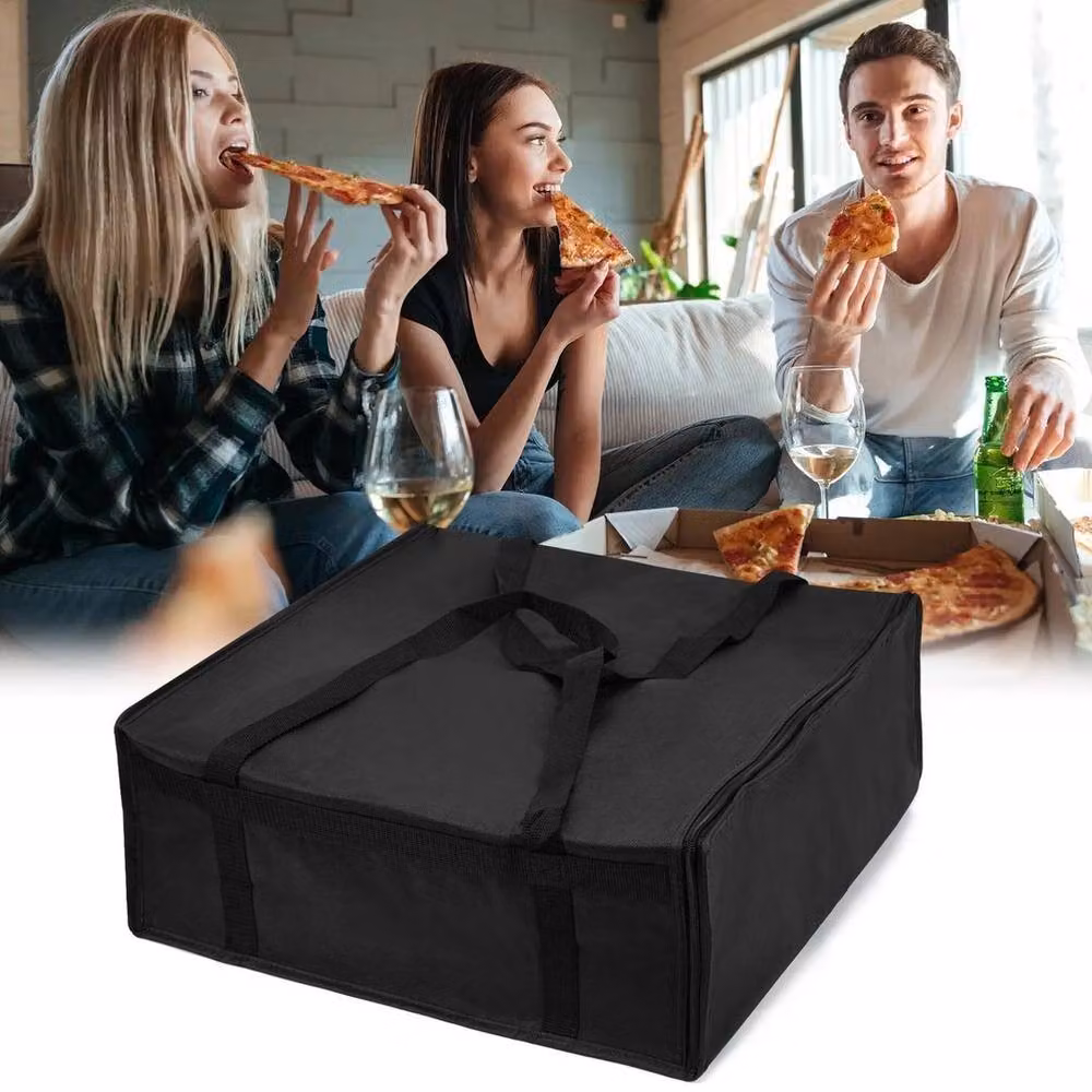 NESTLUNE Extra Large Heavy Duty Pizza Delivery Takeaway Bag in Black, W/D/H: 50.8 x 20.32 x 20.32 cm – 4