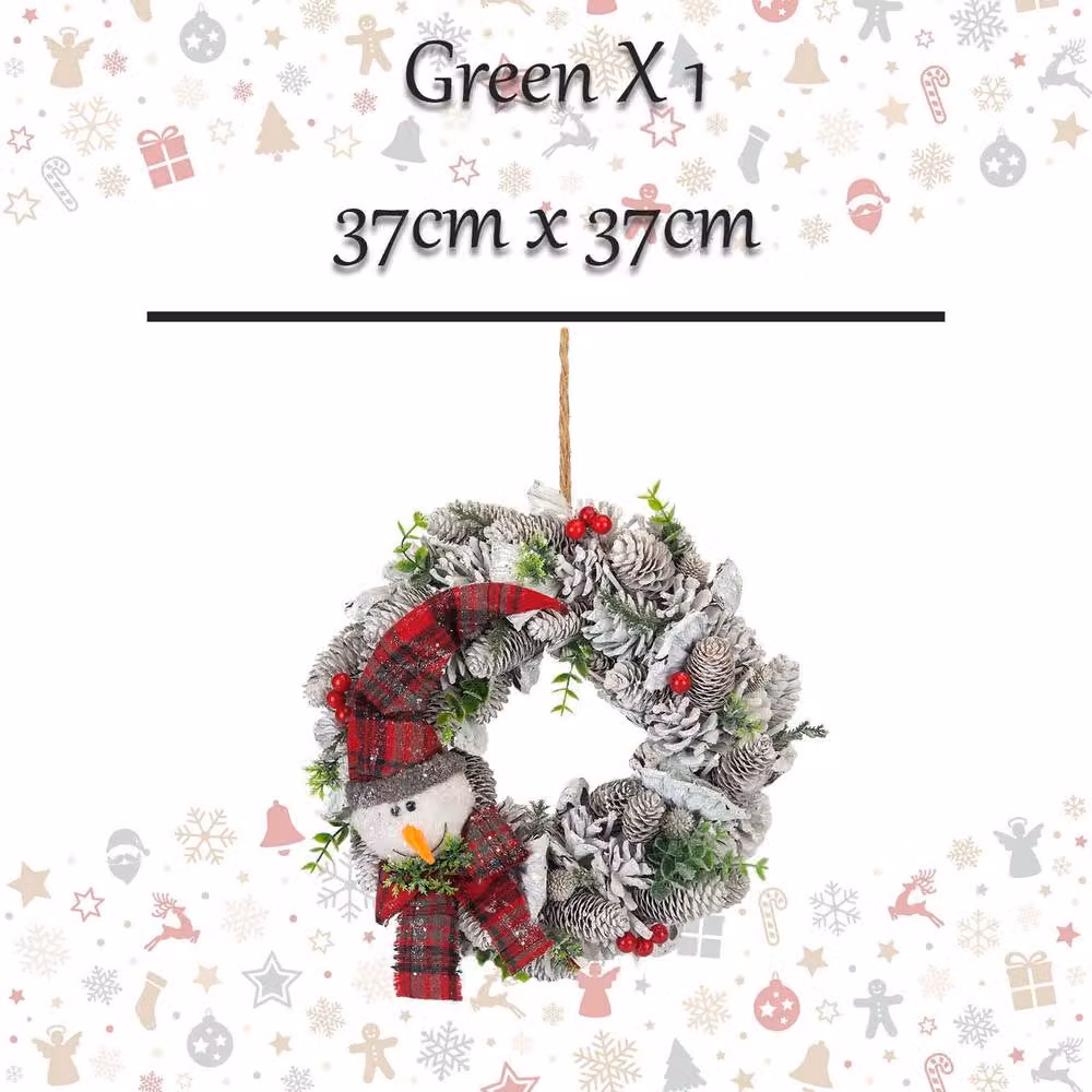 VFM e-Store Green Christmas Wreath Decoration, Diameter: 37 cm – 2