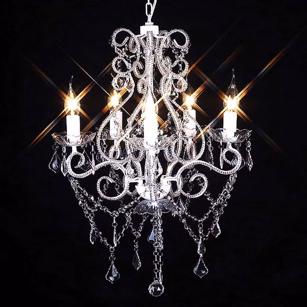 Berkfield Home White Crystal Chandelier with E14 Base – 2