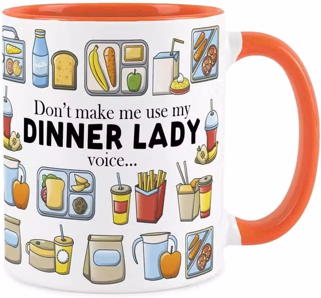 Purely Home Novelty Dinner Lady Ceramic Mug in Orange