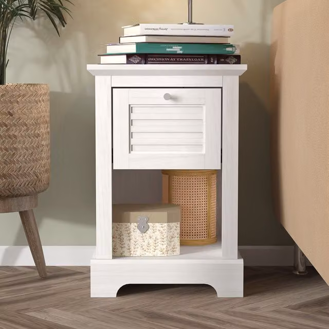 GFW Salcombe 1 Drawer Lamp Table in White