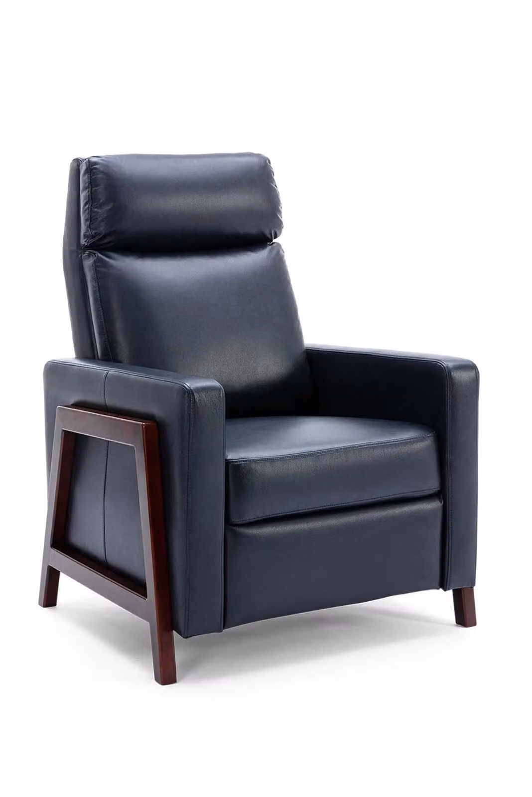 More4Homes Riley Blue Air Leather Modern Pushback Recliner Accent Chair – 2